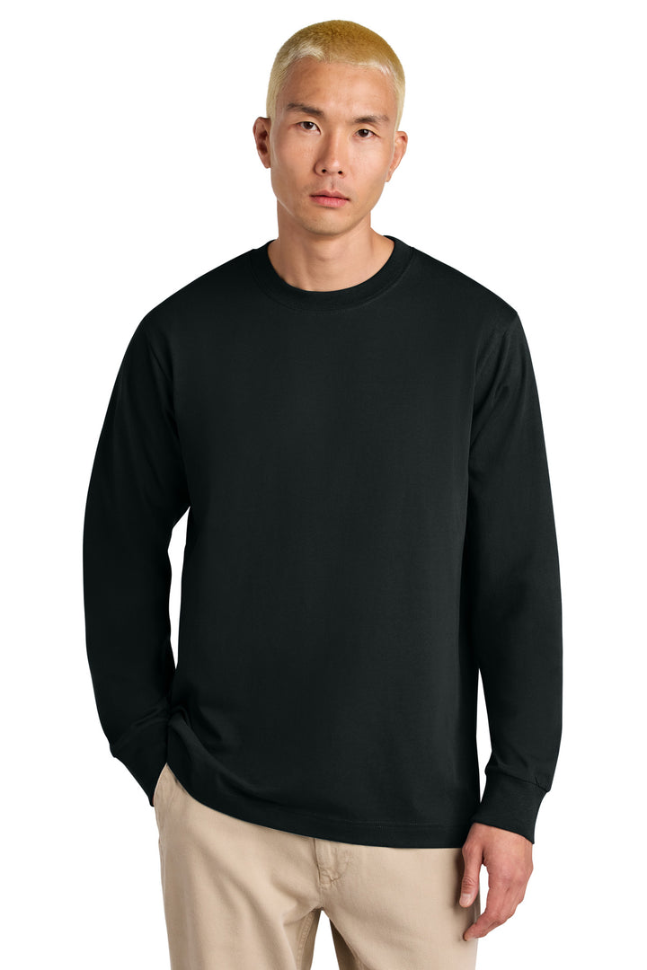 Front View of Black Stanley/Stella Unisex Freestyler Heavyweight Long Sleeve Tee SXU023