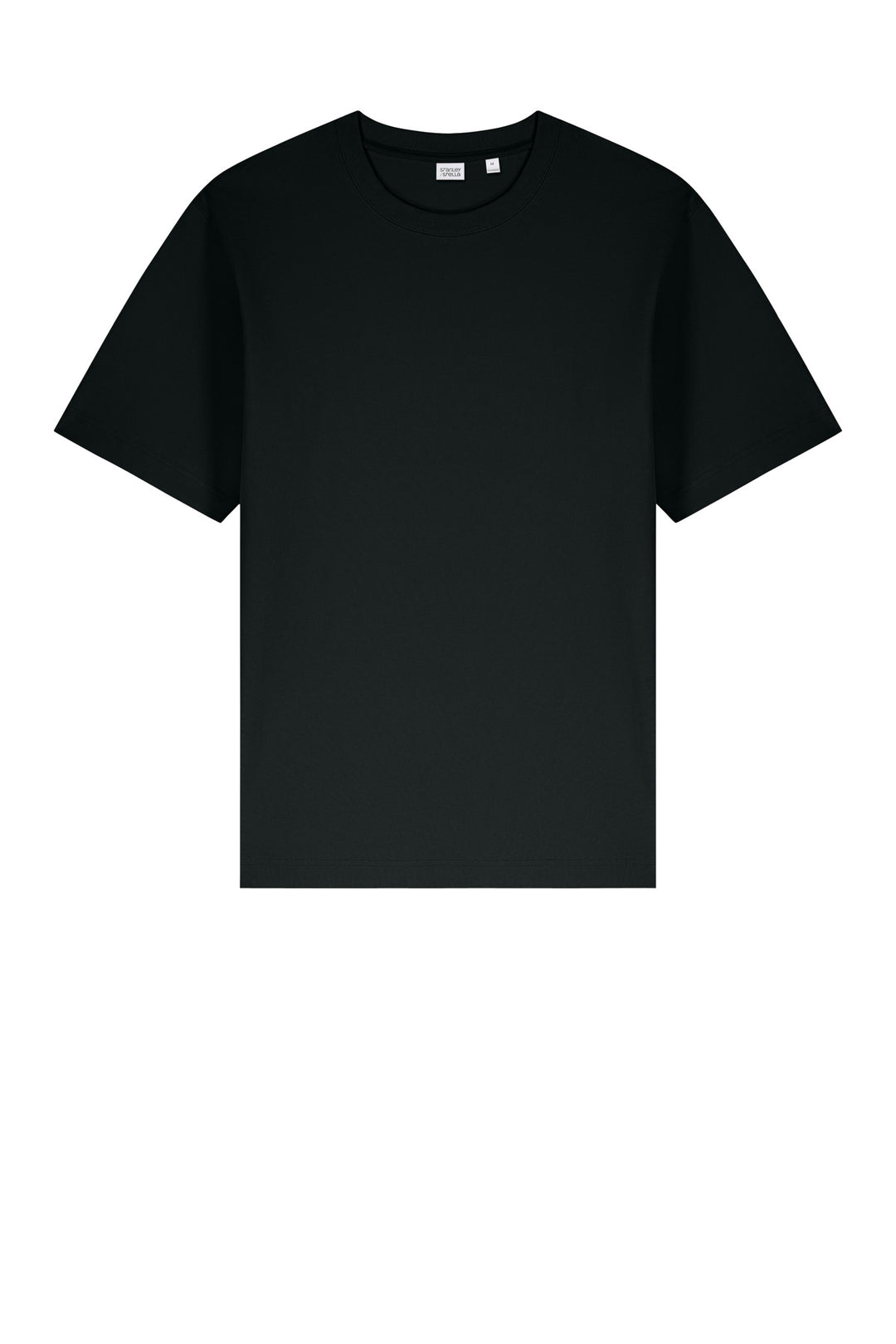 Front View of Black Stanley/Stella Unisex Freestyler Heavyweight Tee SXU018