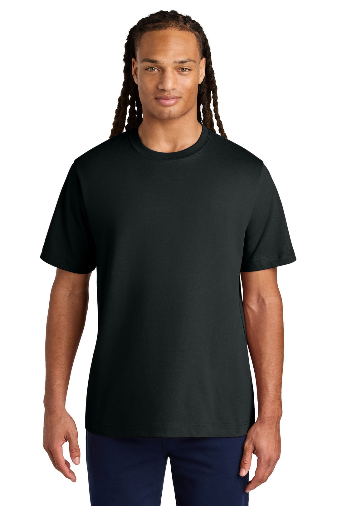 Front View of Black Stanley/Stella Unisex Freestyler Heavyweight Tee SXU018
