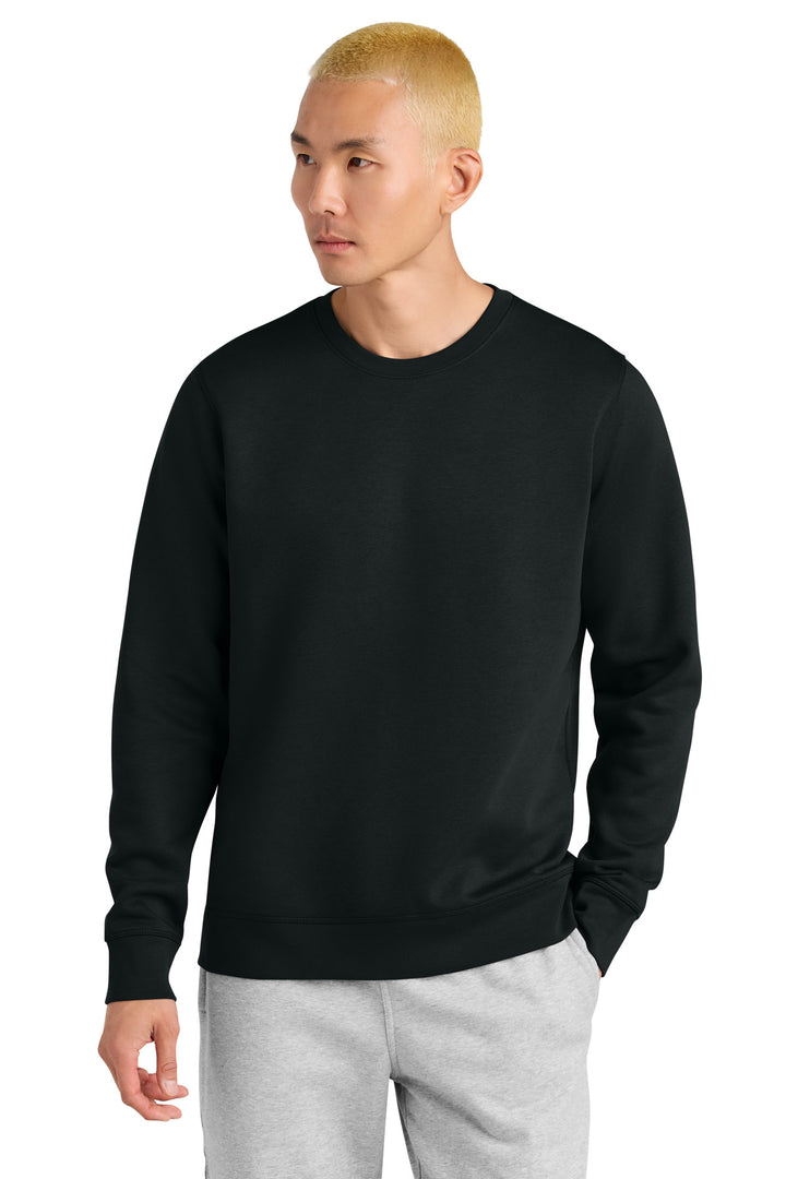 Front View of Black Stanley/Stella Unisex Roller Crewneck Sweatshirt SXU010