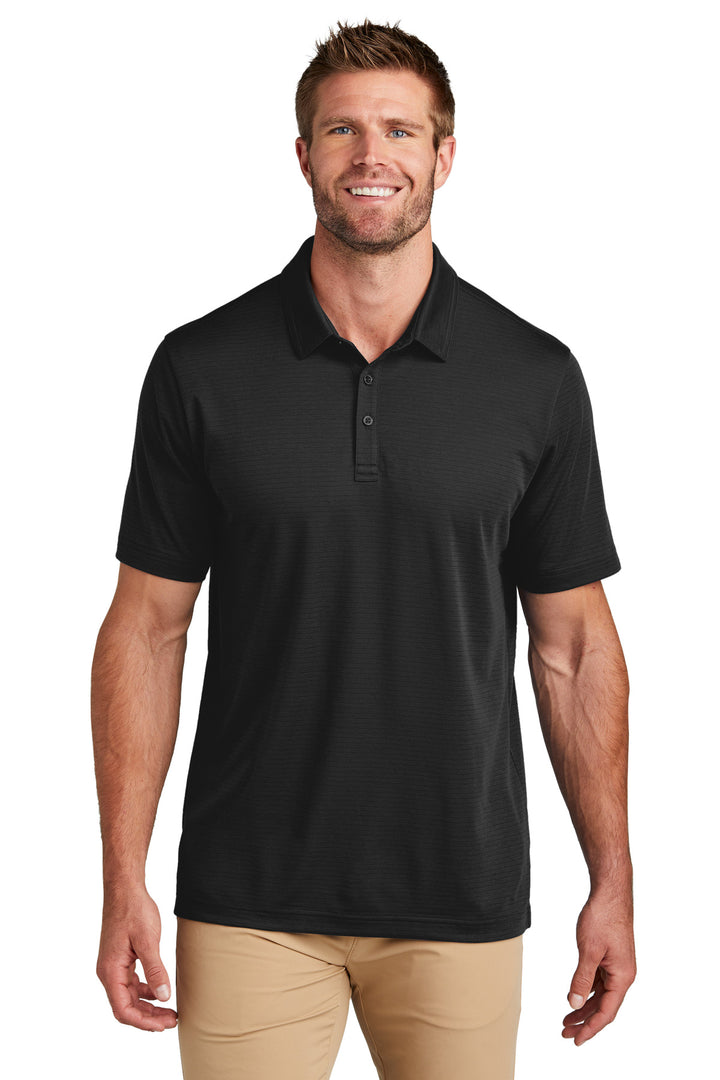 Front View of Black TravisMathew Bayfront Solid Polo TM1MY399