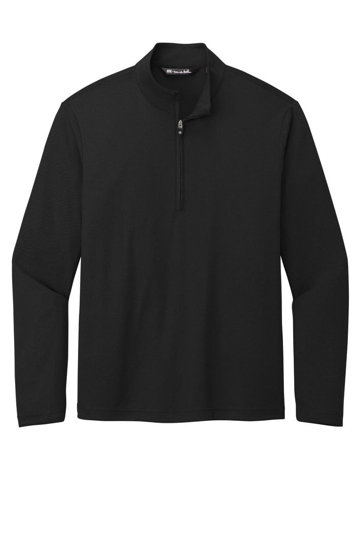 Front View of Black TravisMathew Coto Performance 1/4-Zip TM1MY397