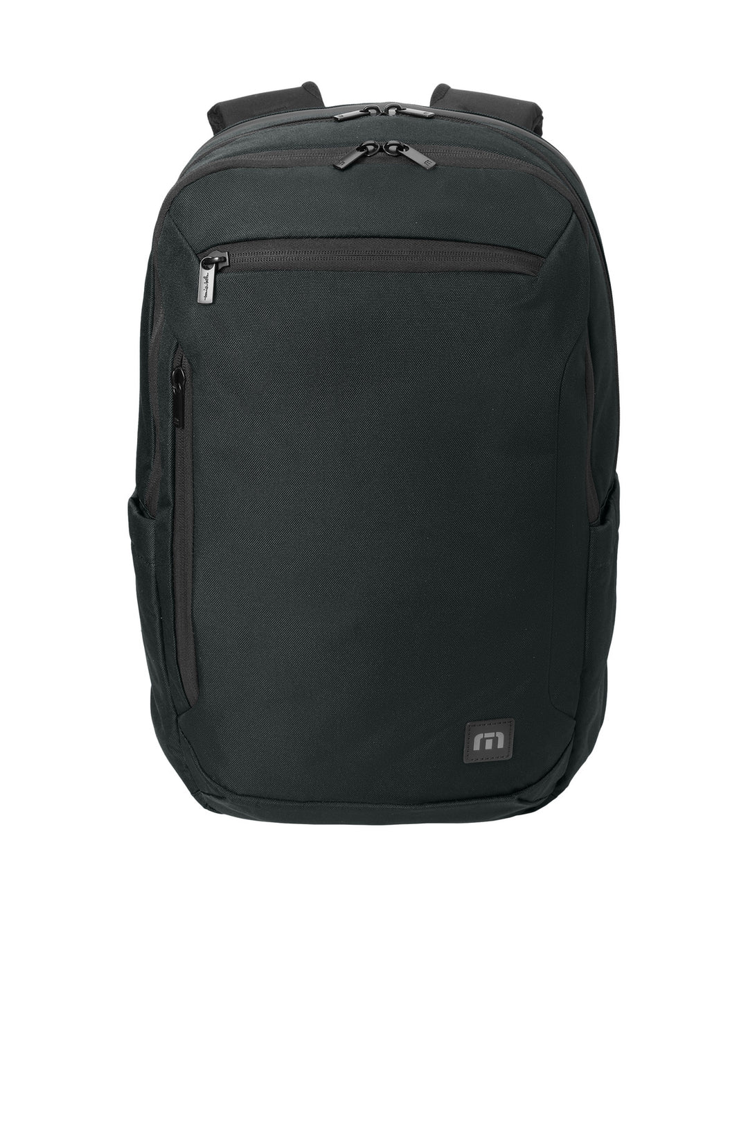 Front View of Black TravisMathew Duration Backpack TMB105