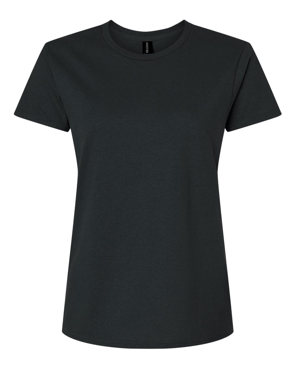 Front View of Black Ultra Cotton® Women’s T-Shirt - 2000L