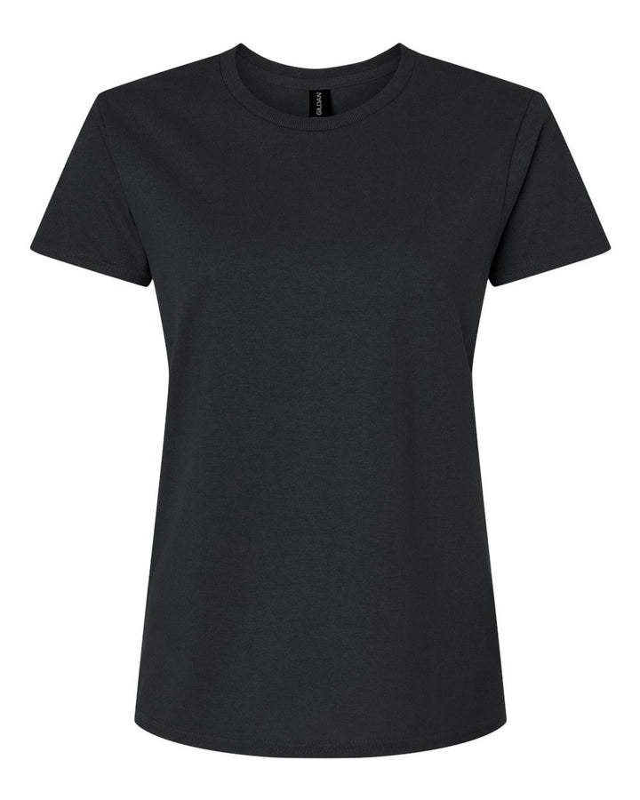 Front View of Black Ultra Cotton® Women’s T-Shirt - 2000L