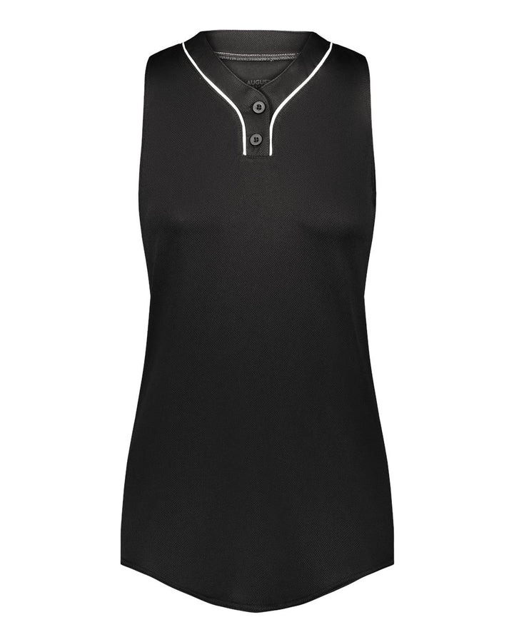 Front View of Black/ White Women's Cutter Jersey - 6913
