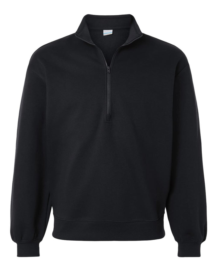 Front View of Black Women's Aldermore Half-Zip Pullover - 216515