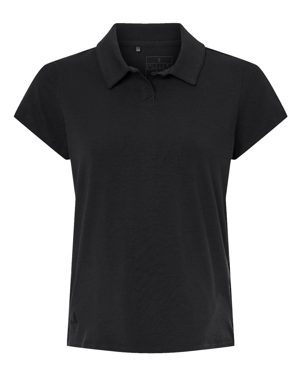 Front View of Black Women's Blend Polo - A690