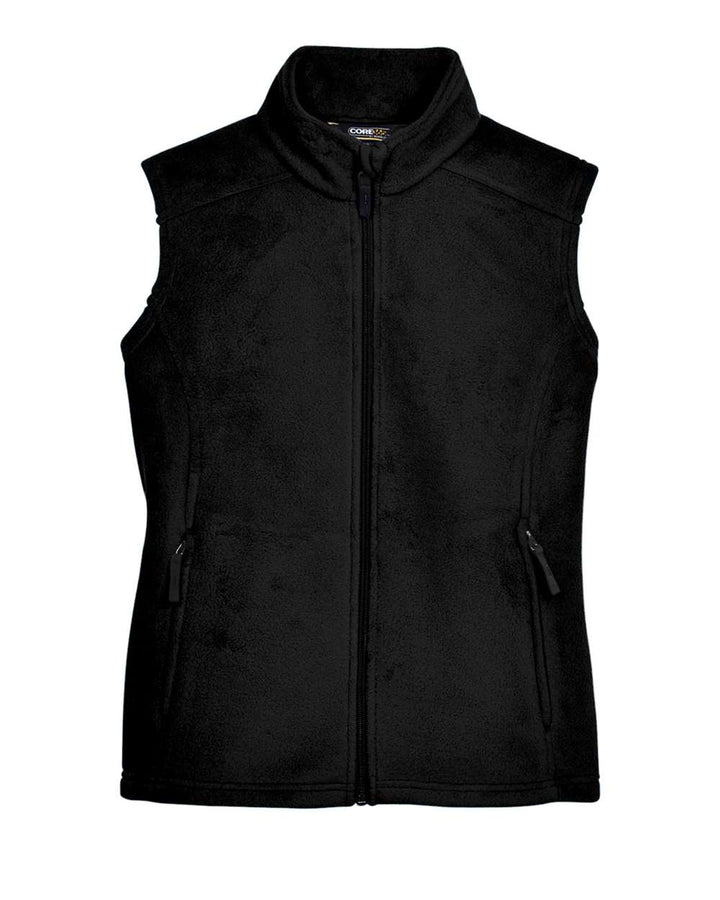 Front View of Black Women's Journey Fleece Vest - 78191