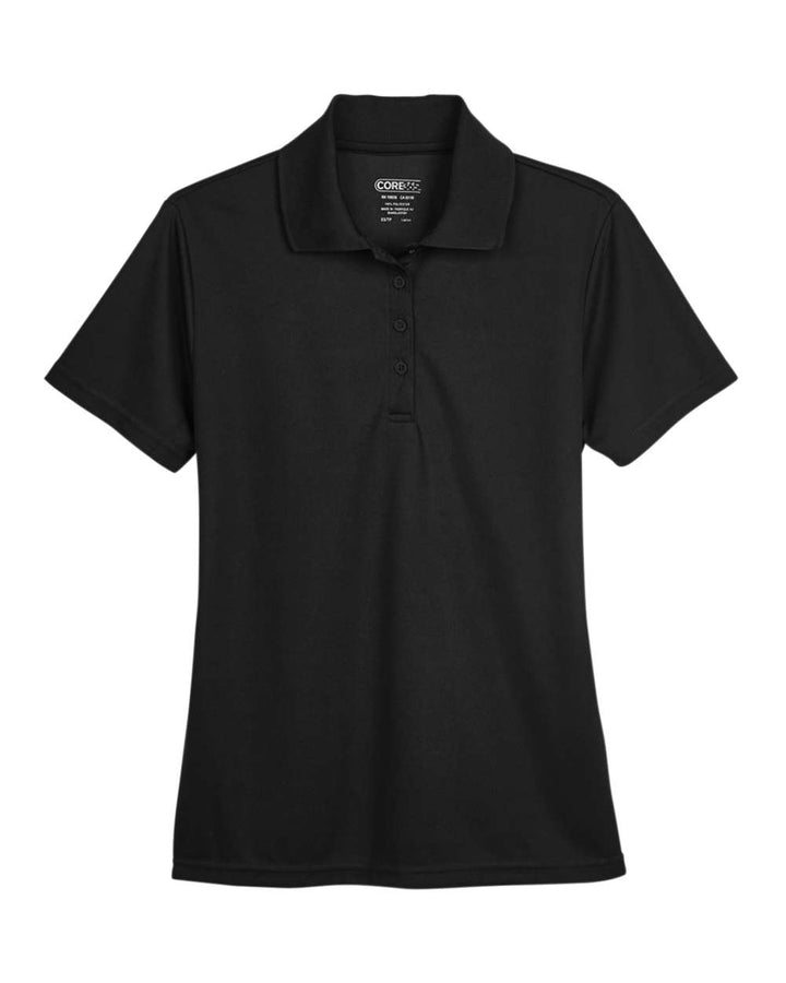 Front View of Black Women's Origin Performance Piqué Polo - 78181