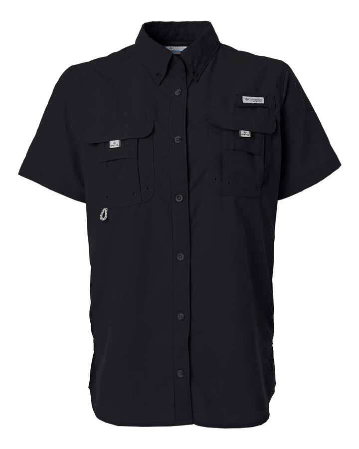 Front View of Black Women's PFG Bahama™ Short Sleeve Shirt - 212473