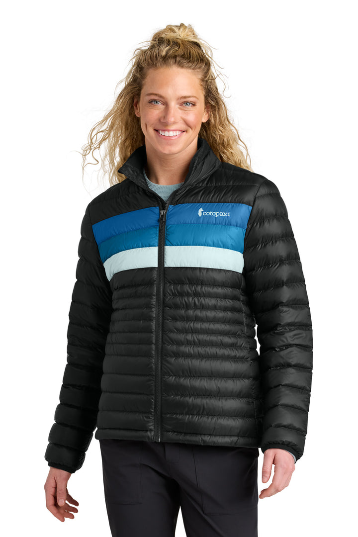 Front View of Black/Atl Cotopaxi Women's Fuego Down Jacket COTOW1688
