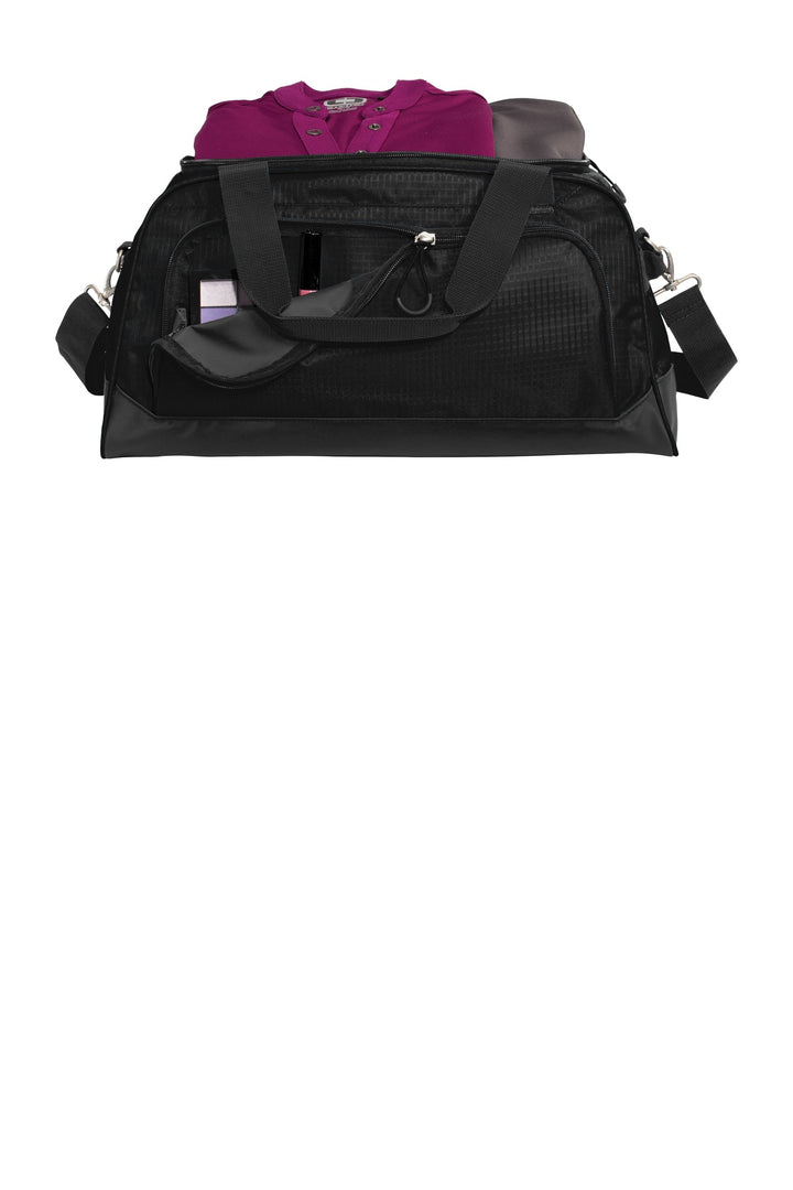 Front View of Black/Black OGIO Breakaway Duffel. 411095