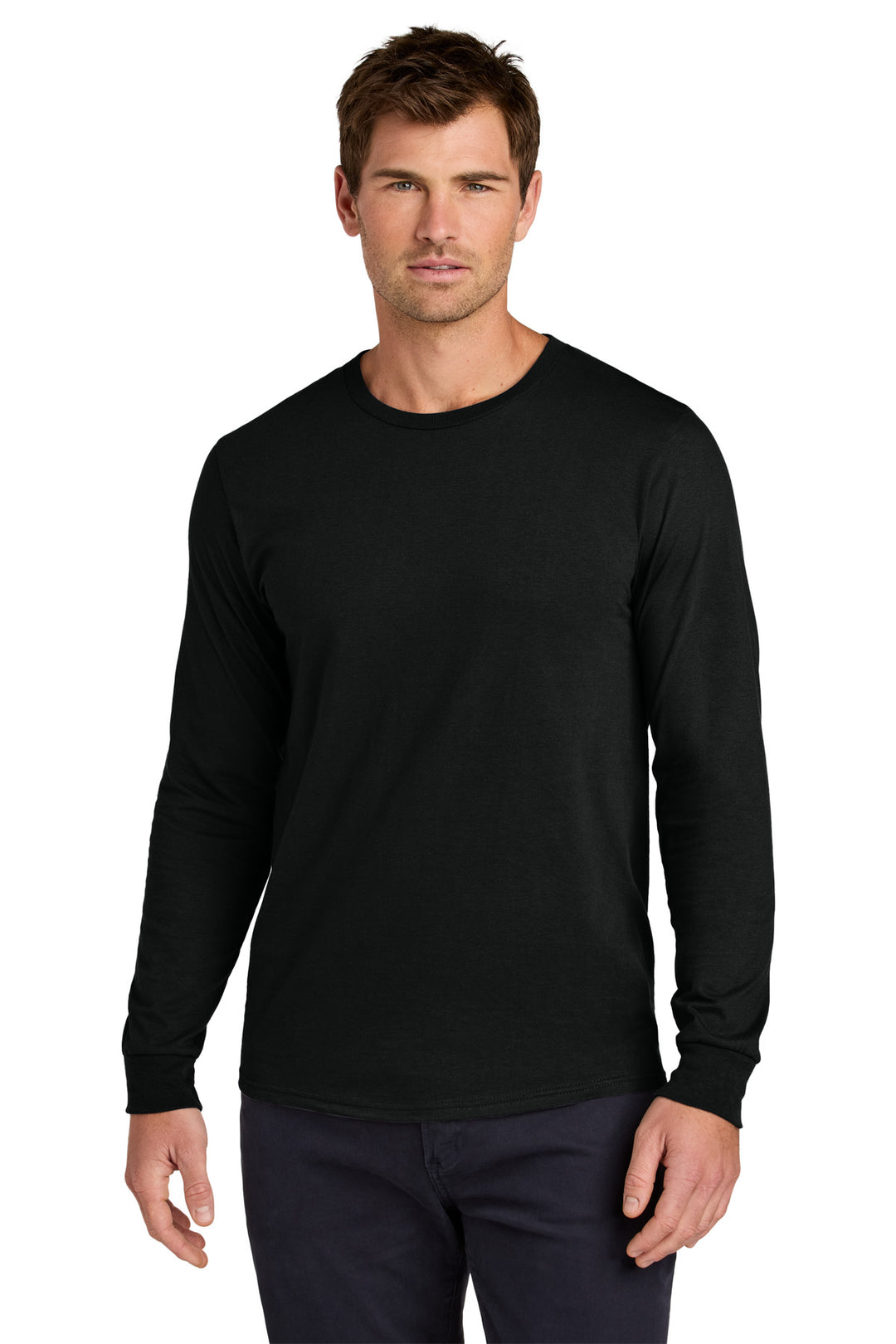 Front View of BlackInk Jerzees Classics Unisex Cotton Long Sleeve T-Shirt 363L