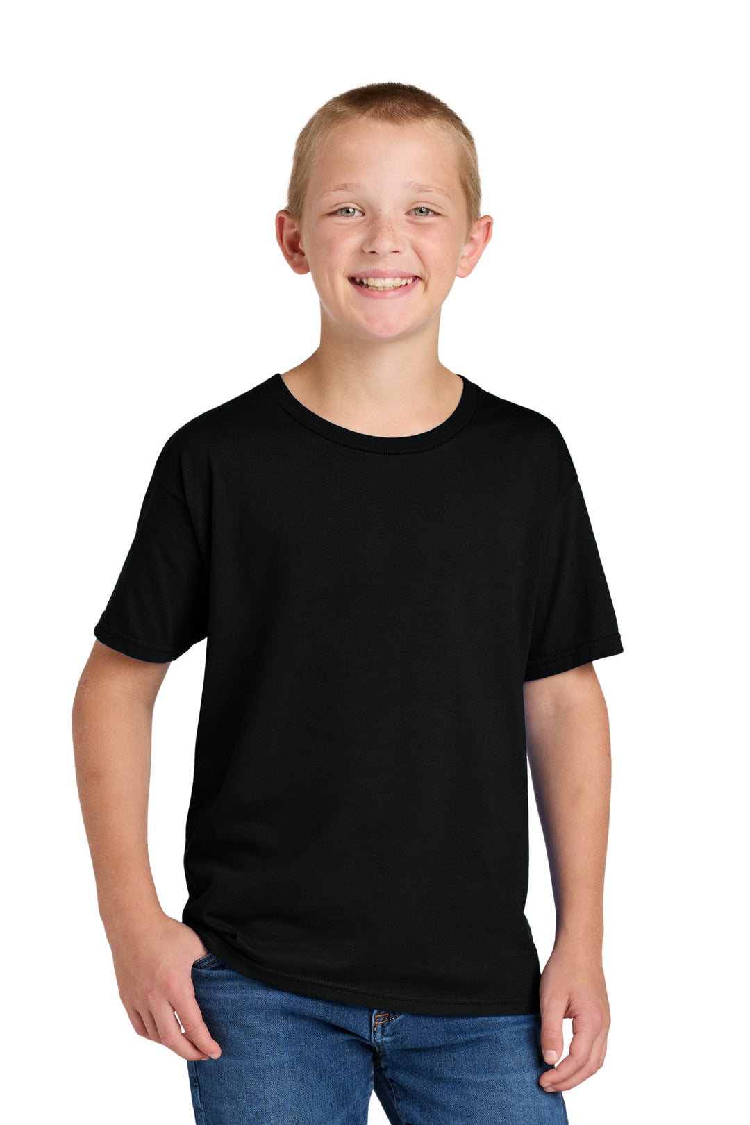 Front View of BlackInk Jerzees Classics Youth Cotton T-Shirt 363Y