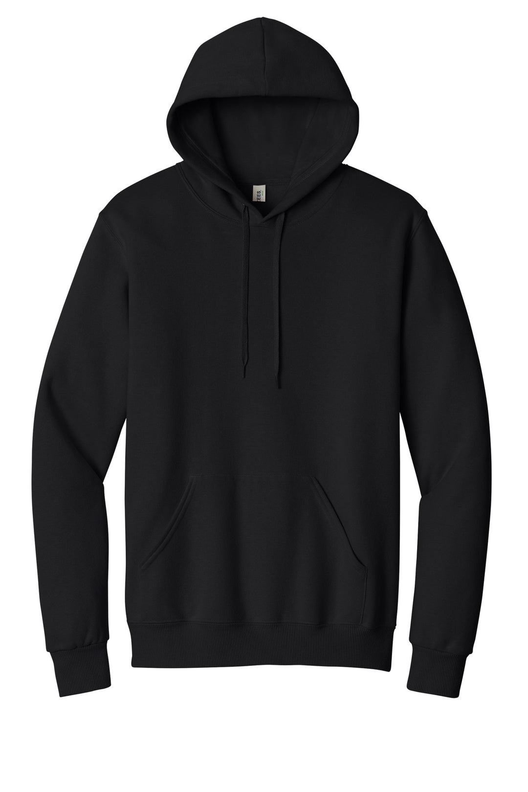 Front View of BlackInk Jerzees Eco Premium Blend Pullover Hooded Sweatshirt 700M