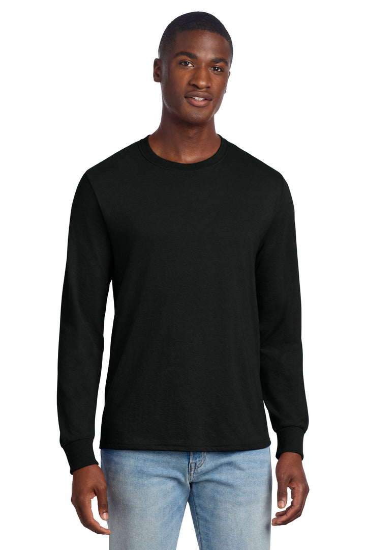 Front View of BlackInk Jerzees Premium Blend Ring Spun Long Sleeve T-Shirt 560LS