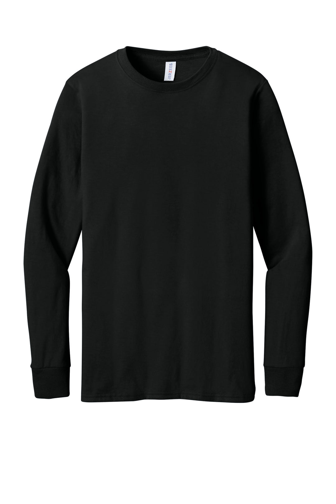 Front View of BlackInk Jerzees Premium Blend Ring Spun Long Sleeve T-Shirt 560LS