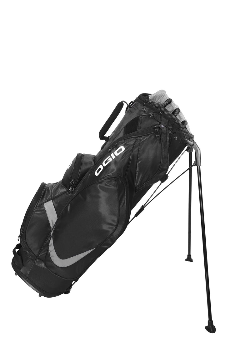 Front View of Black/Silver OGIO Vision 2.0 Golf Bag 425044