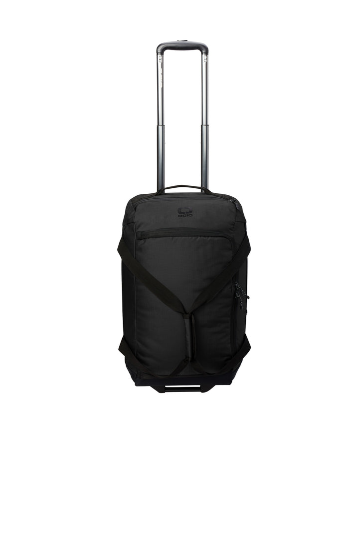 Front View of Blacktop OGIO Passage Wheeled Carry-On Duffel 98002