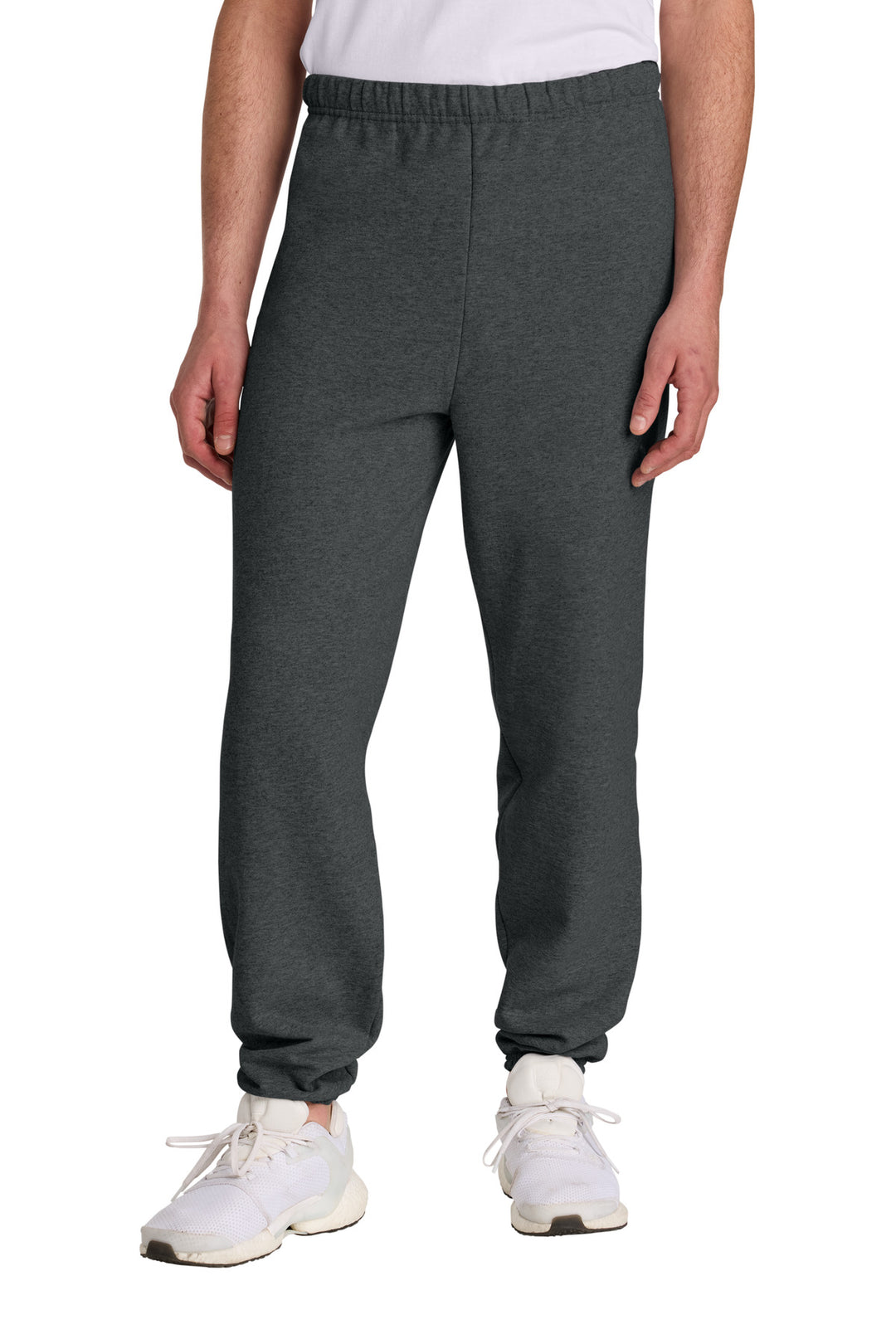 Front View of BlkHthr Jerzees - NuBlend Sweatpant. 973M