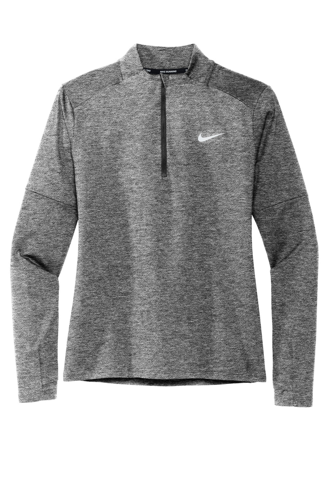 Front View of BlkHthr Nike Women's Dri-FIT Element 1/2-Zip Top NKDH4951