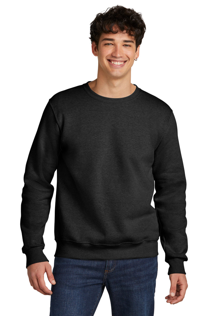 Front View of BlkInkHtr Jerzees Eco Premium Blend Crewneck Sweatshirt 701M