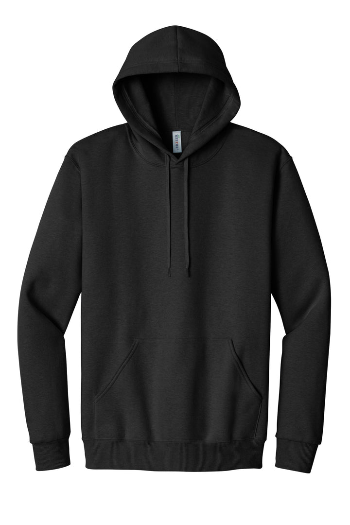 Front View of BlkInkHtr Jerzees Eco Premium Blend Pullover Hooded Sweatshirt 700M