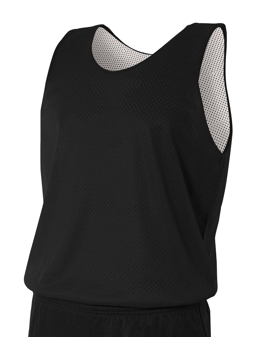 Front View of Blk/White A4 Sprint Youth Reversible Mesh Tank A4N2206