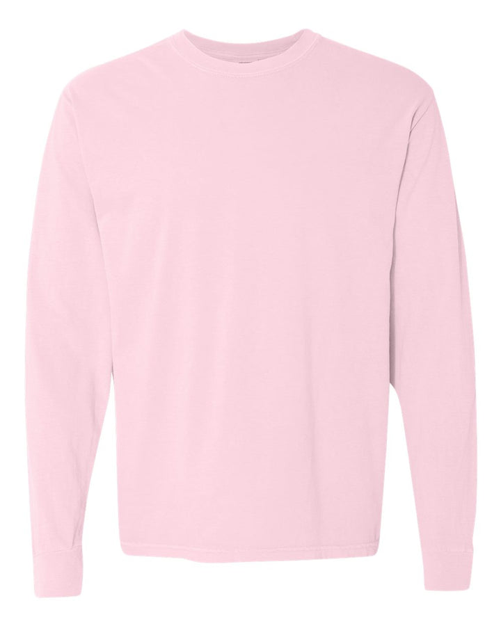 Front View of Blossom Garment-Dyed Heavyweight Long Sleeve T-Shirt - 6014