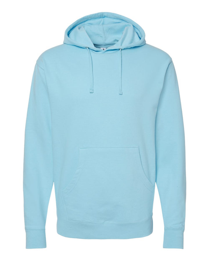 Front View of Blue Aqua Midweight Hooded Sweatshirt - SS4500