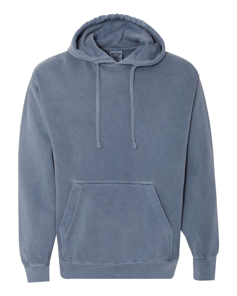 Front View of Blue Jean Garment-Dyed Hooded Sweatshirt - 1567
