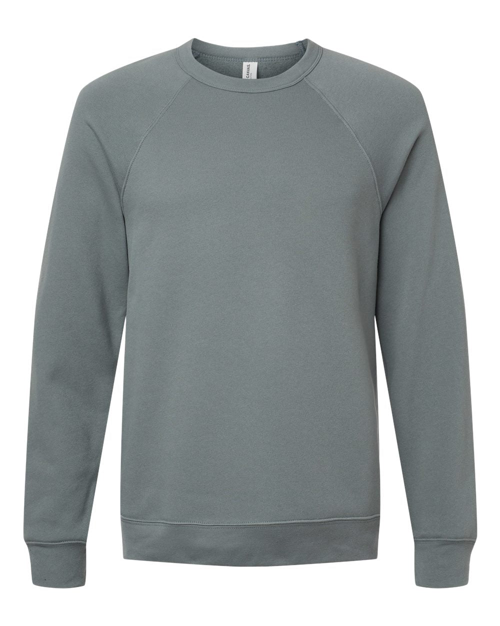 Front View of Blue Storm Sponge Fleece Raglan Crewneck Sweatshirt - 3901