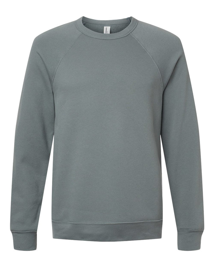 Front View of Blue Storm Sponge Fleece Raglan Crewneck Sweatshirt - 3901