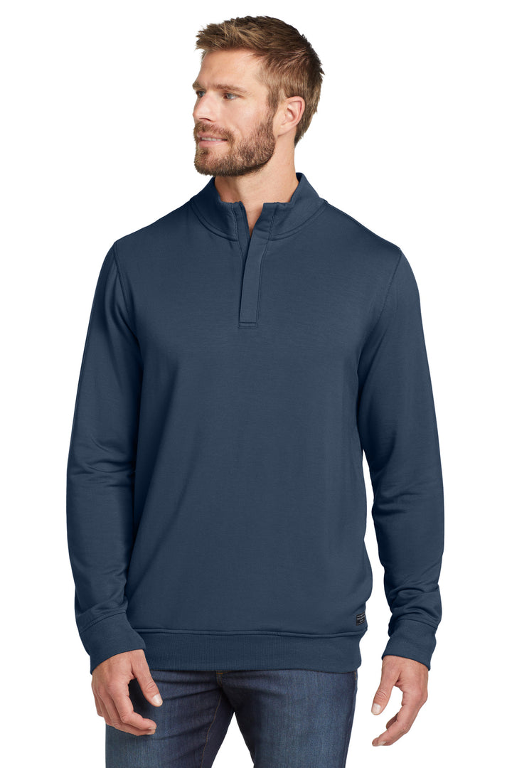 Front View of BlueNights TravisMathew Newport 1/4-Zip Fleece. TM1MU419