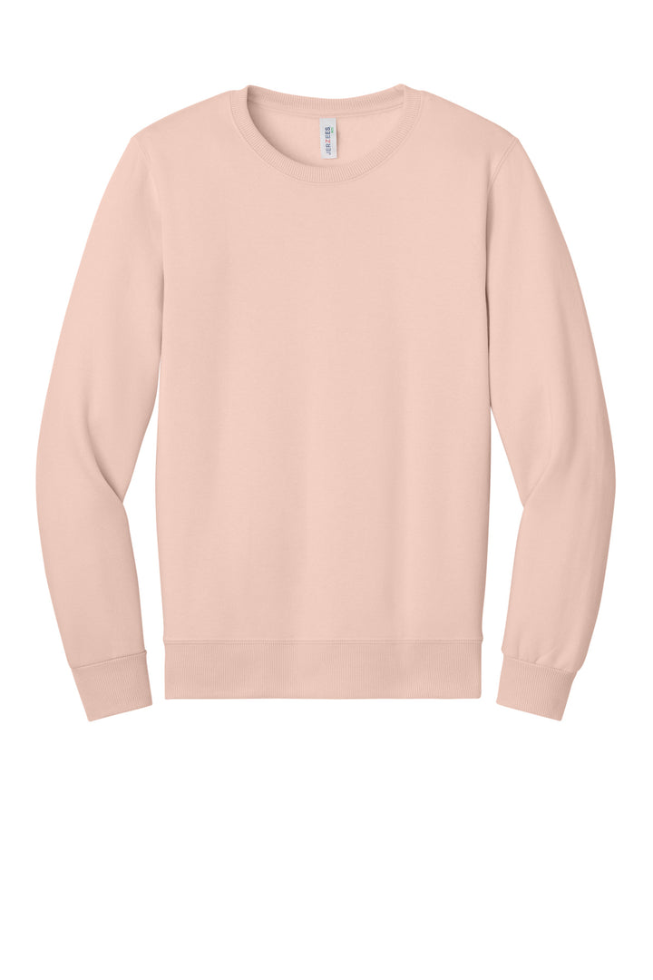 Front View of BlushPink Jerzees Eco Premium Blend Crewneck Sweatshirt 701M
