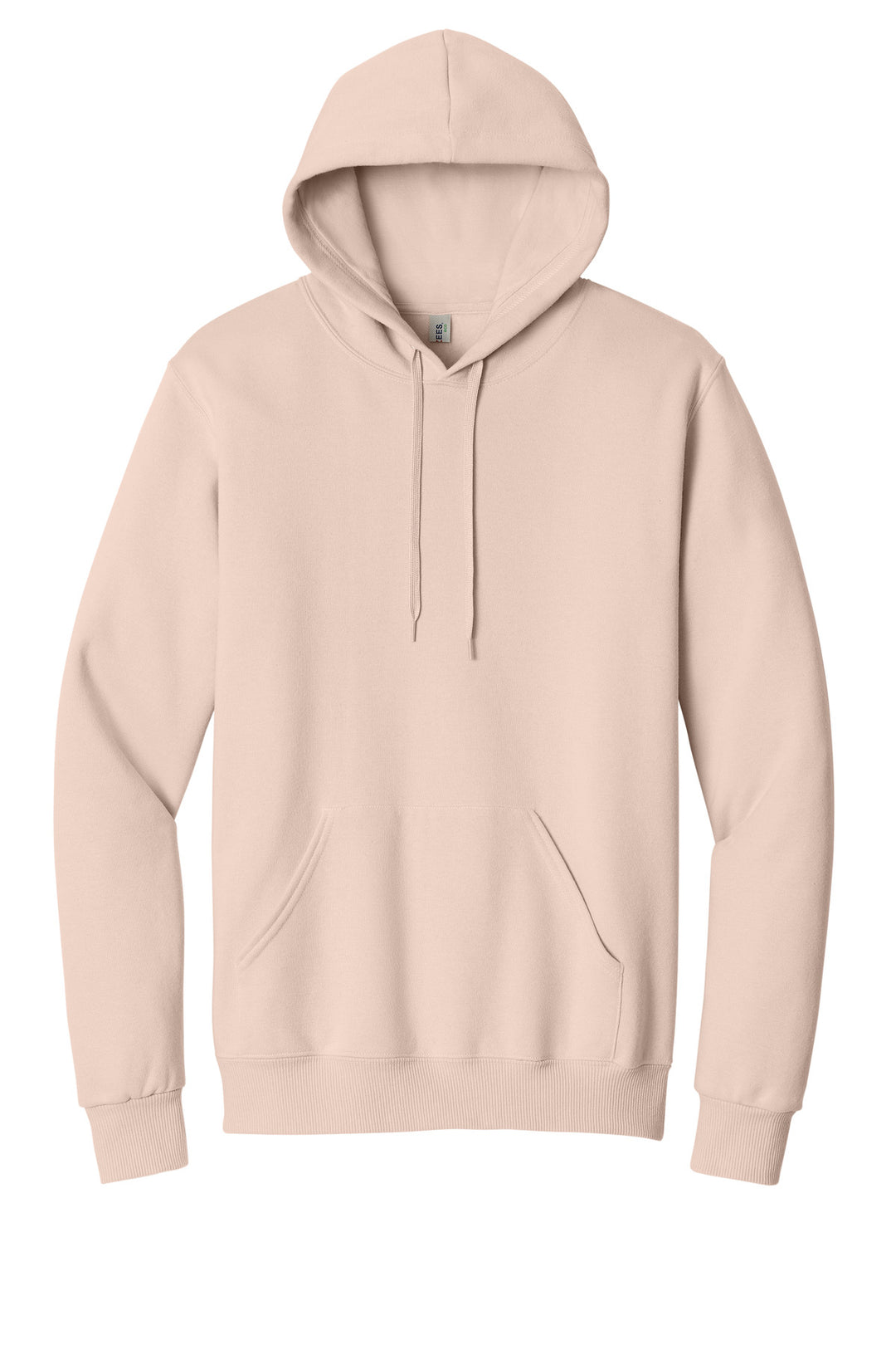 Front View of BlushPink Jerzees Eco Premium Blend Pullover Hooded Sweatshirt 700M