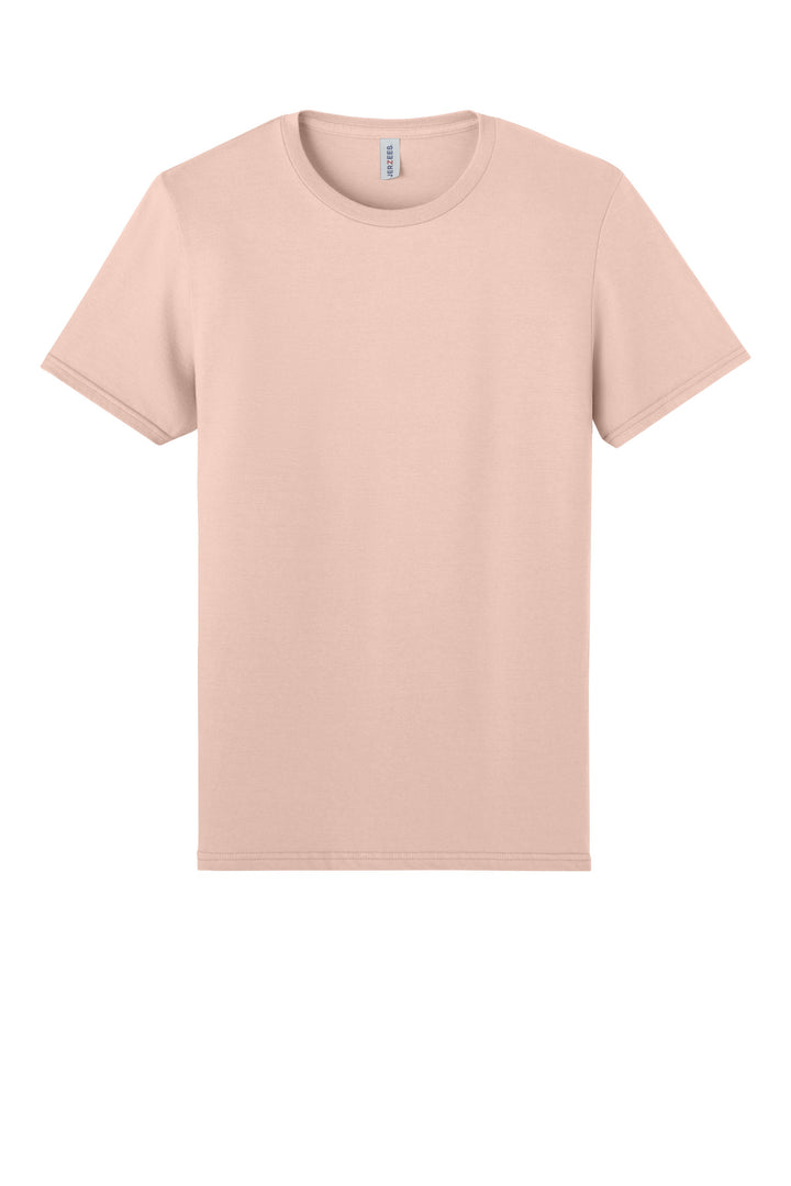 Front View of BlushPink Jerzees Unisex Premium Combed Ring Spun Cotton Tee 570M