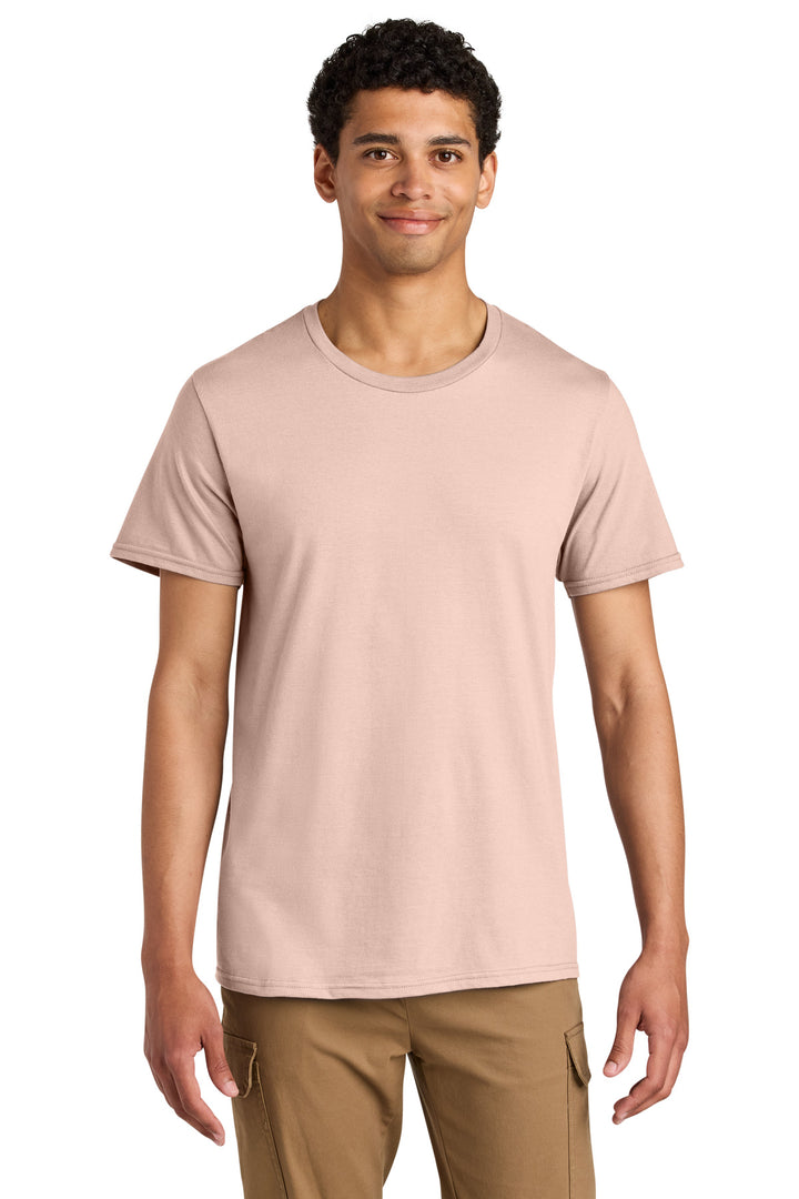 Front View of BlushPink Jerzees Unisex Premium Combed Ring Spun Cotton Tee 570M