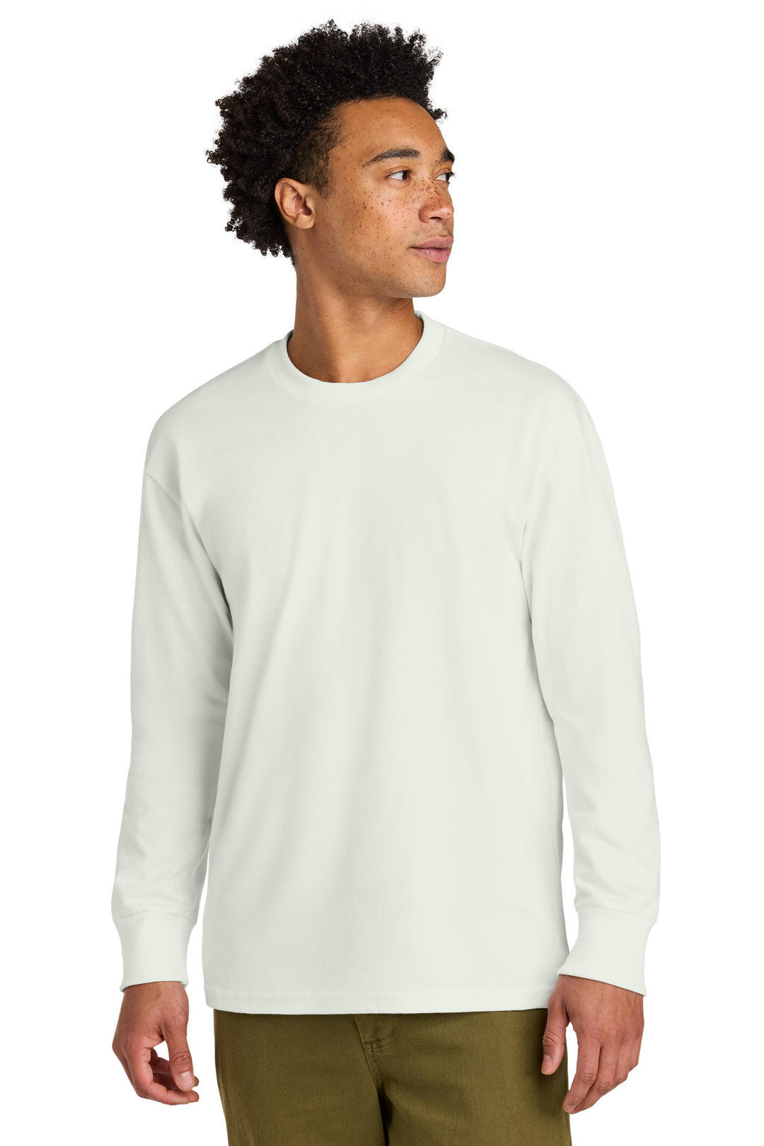 Front View of Bone Next Level Apparel Heavyweight Long Sleeve Tee NL7211