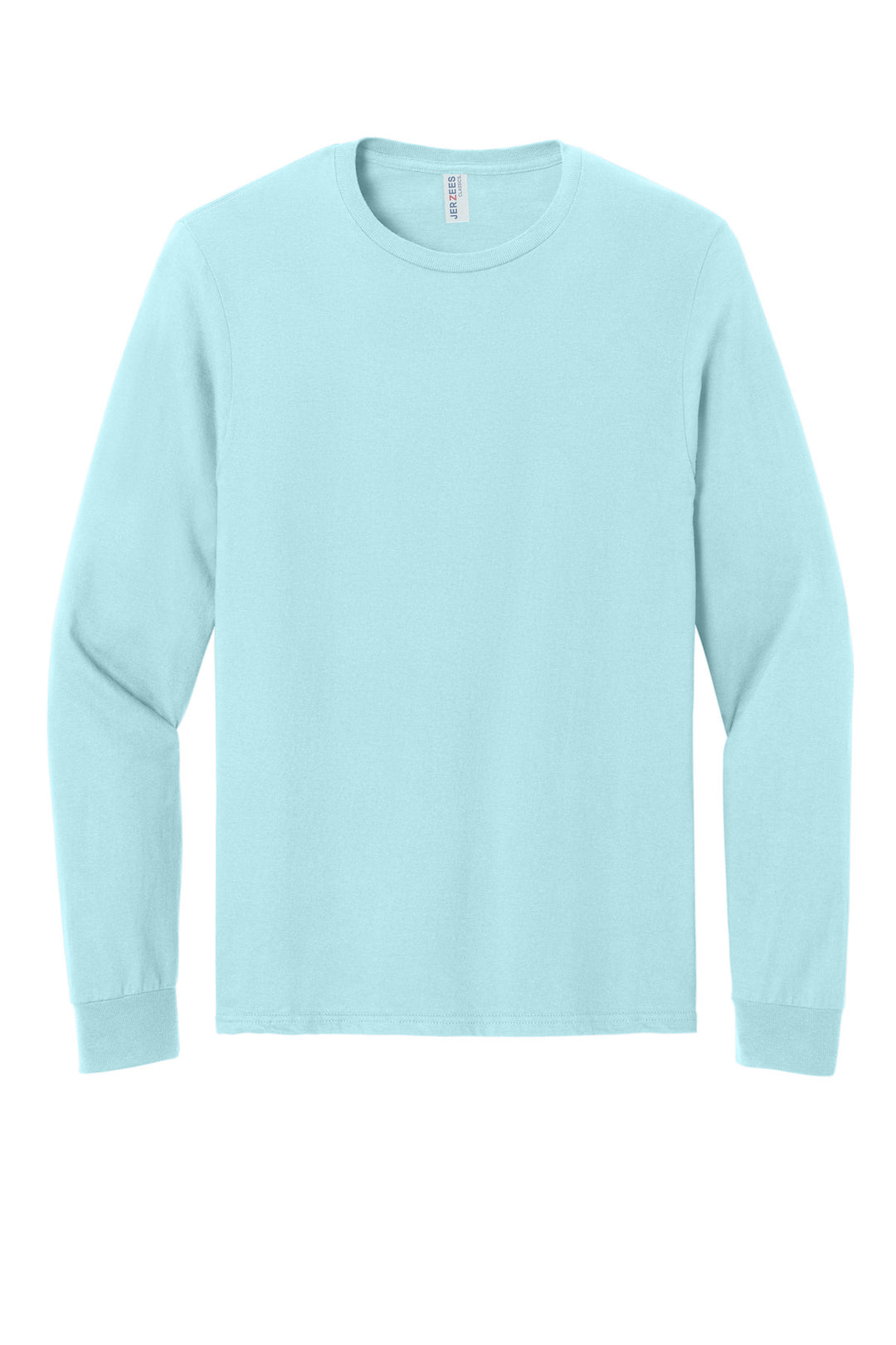 Front View of BreezyBlue Jerzees Classics Unisex Cotton Long Sleeve T-Shirt 363L