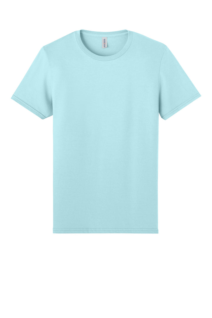 Front View of BreezyBlue Jerzees Unisex Premium Combed Ring Spun Cotton Tee 570M