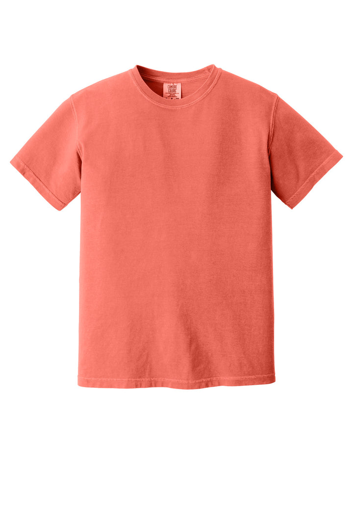 Front View of Bright Salmon COMFORT COLORS Heavyweight Ring Spun Tee. 1717