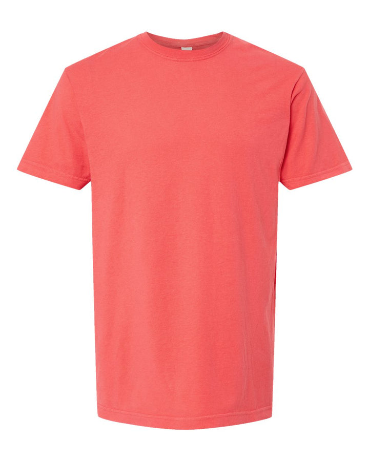 Front View of Bright Salmon Vintage Garment-Dyed T-Shirt - 6500M