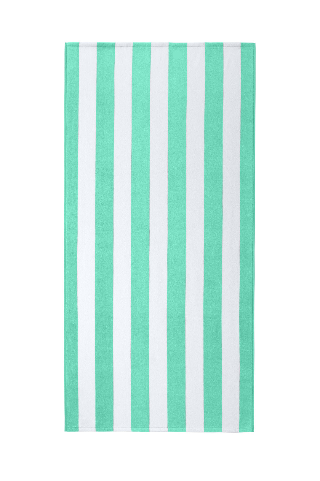 Front View of Bright Seafoam Port Authority Value Cabana Stripe Beach Towel PT45