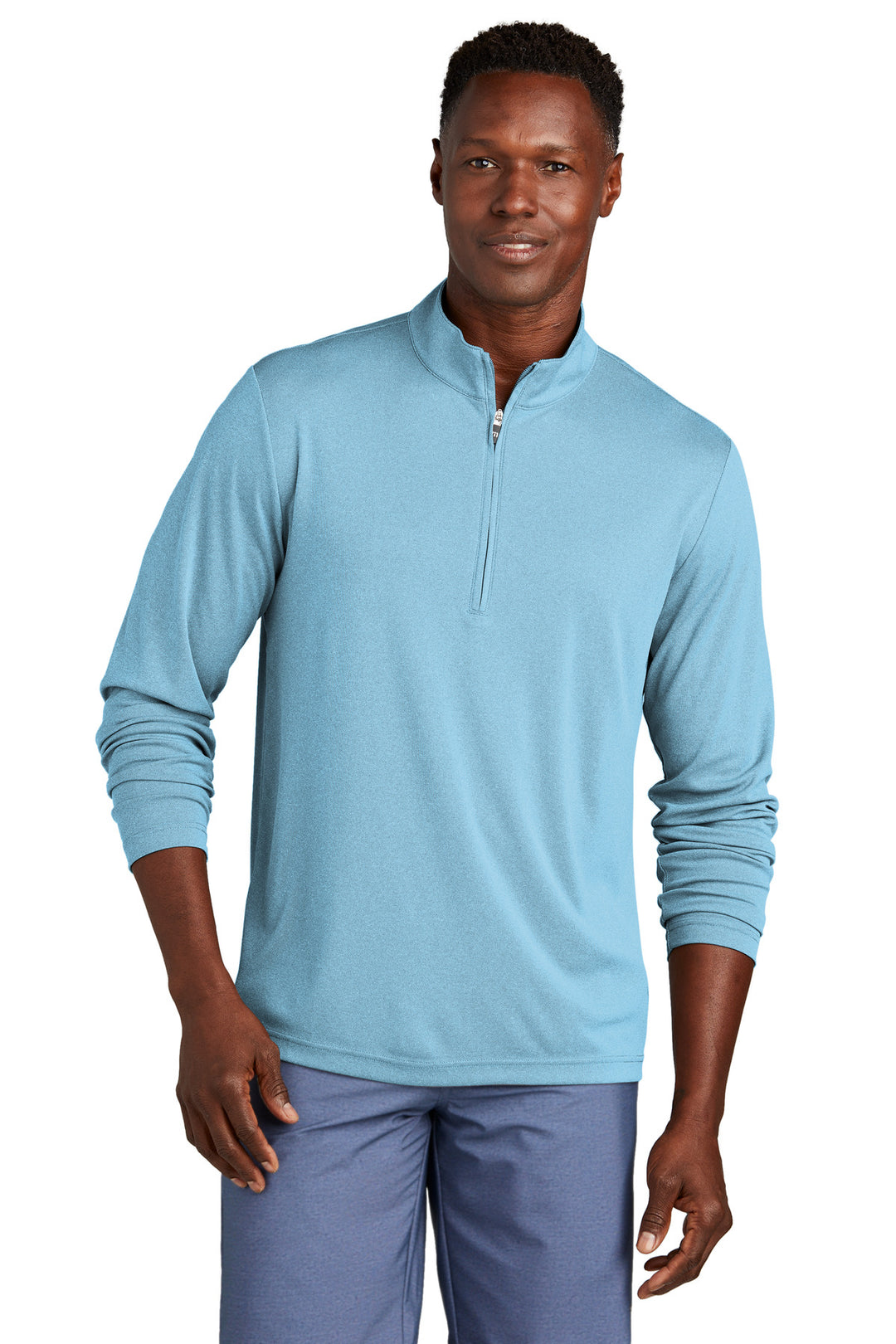 Front View of BrillBluHt TravisMathew Coto Performance 1/4-Zip TM1MY397