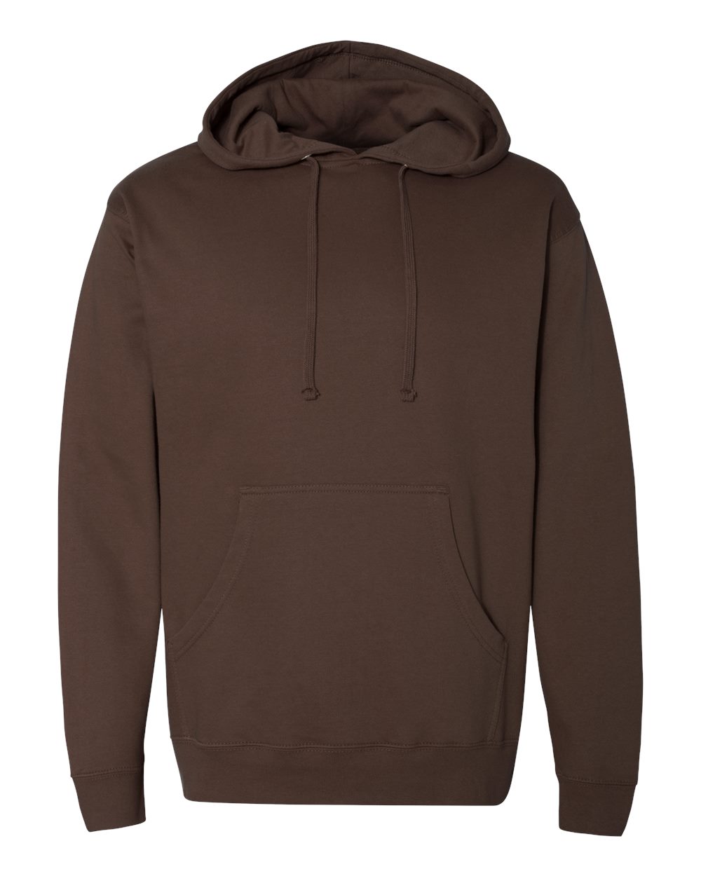 Front View of Brown Midweight Hooded Sweatshirt - SS4500