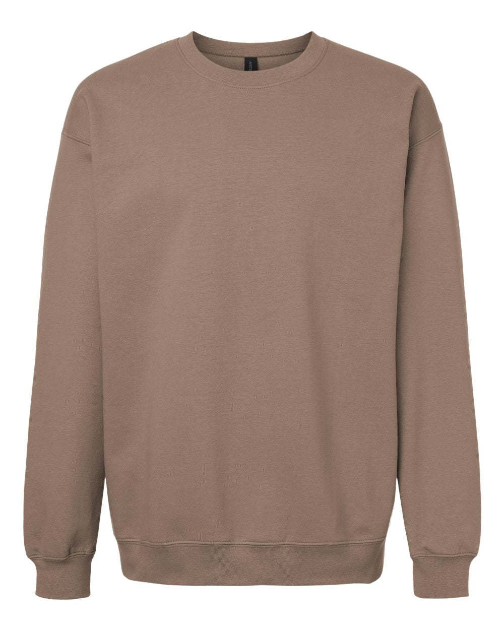 Front View of Brown Savana Softstyle® Midweight Crewneck Sweatshirt - SF000