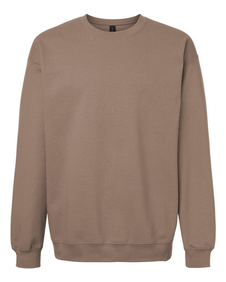 Front View of Brown Savana Softstyle® Midweight Crewneck Sweatshirt - SF000