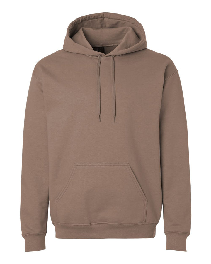 Front View of Brown Savana Softstyle® Midweight Hooded Sweatshirt - SF500